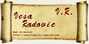 Vesa Radović vizit kartica